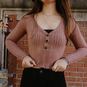 Light Pink Button Sweater